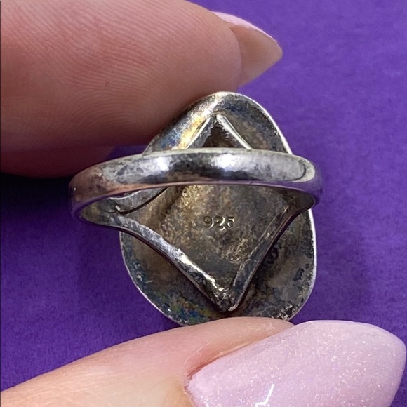 💛 Vintage Sterling Silver Baltic Amber Ring - Picture 3 of 6